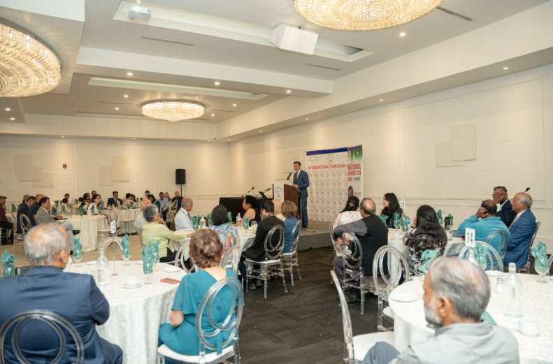 Guests and supporters at the International Christian Voice Pakistan National Minorities Day commemoration, 2026.